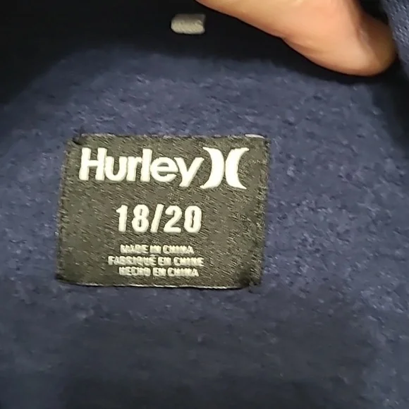 Hurley Navy Blue Hoodie/Sweatshirt Classic Design size 18/20 - Picture 4 of 6